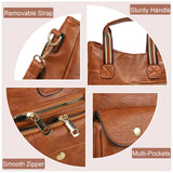 SCOFY Pocket Shoulder Bags for Women PU Leather Handbags Minimalist Purse