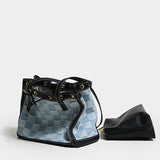 SCOFY Summer Plaid Canvas Tote Bags - Medium Size Shoulder Bags