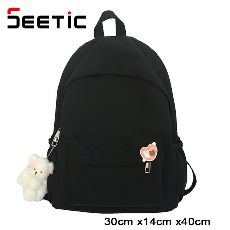 Waterproof Nylon Women Backpack Casual School Backpack For Teenage Girl