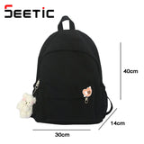 Waterproof Nylon Women Backpack Casual School Backpack For Teenage Girl