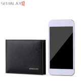 SEMALAYA Cowhide Purse 100% Leather Men Wallet Office Male Wallet