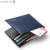 SEMALAYA Cowhide Purse 100% Leather Men Wallet Office Male Wallet