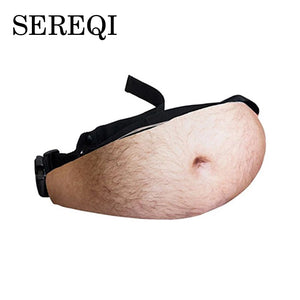 3D Belly Pockets Belt Bag Novelty Men Beer Belly Waist Bag