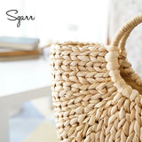 Straw Shoulder Bag Drawstring Female Beach Tote Bags
