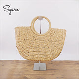 Summer Straw Handbag Famous Brand Beach Shoulder Bag