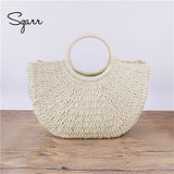 Summer Straw Handbag Famous Brand Beach Shoulder Bag