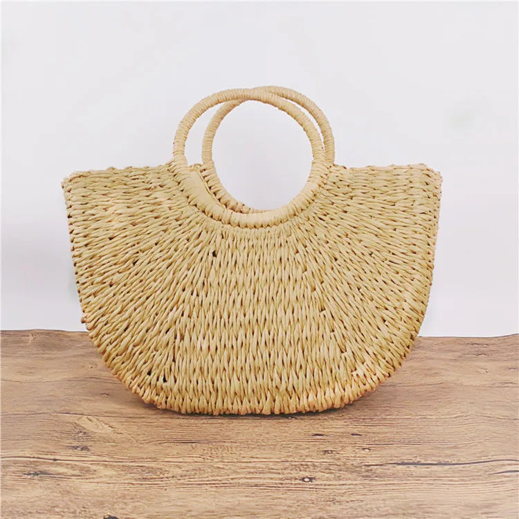 Summer Straw Handbag Famous Brand Beach Shoulder Bag