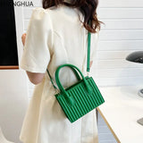 Diagonal Pleated Small Square Bag for Women