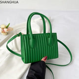 Diagonal Pleated Small Square Bag for Women