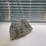 SHINE Silver Beaded Evening Clutch Bag