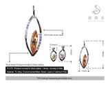 Pink Peridot Morganite CZ Rhodium Plated Wedding Jewelry Set