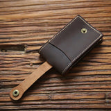 Vintage Leather Key Wallet for Men Cowhide Small Key Bag Case Holder
