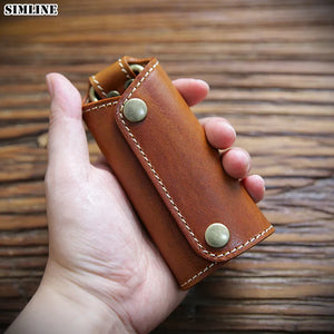 Vintage Leather Key Wallet Men Car Key Holder