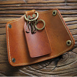 Vintage Leather Key Wallet Men Car Key Holder