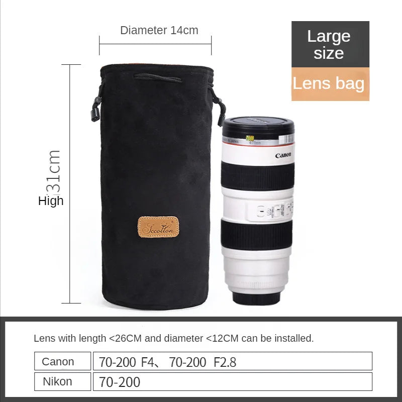 SLR Camera Lens Sack Storage Bag Shockproof Various Specifications