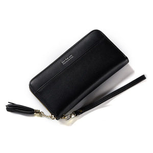 Tassel Long Zipper Women Wallets Clutch Purse Money Bags