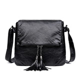 Tassels Crossbody Bag Soft Leather Purses And Handbag Women Shoulder Messenger B