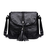 Tassels Crossbody Bag Soft Leather Purses And Handbag Women Shoulder Messenger B