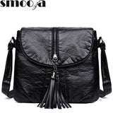 Tassels Crossbody Bag Soft Leather Purses And Handbag Women Shoulder Messenger B