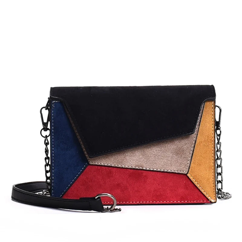 Retro Matte Crossbody Bag Chain Strap Small Flap Criss-cross Shoulder Bag