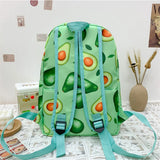 Avocado Pattern Canvas Women Bag Ladies Backpack Large Capacity