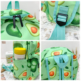 Avocado Pattern Canvas Women Bag Ladies Backpack Large Capacity