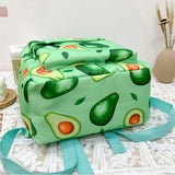 Avocado Pattern Canvas Women Bag Ladies Backpack Large Capacity
