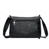 Women Messenger Bag Washed PU Leather Shoulder Bag Casual Square Bag