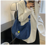 Denim Shoulder Bags for Women Solid Canvas Satchels Cotton Women Messenger Bags