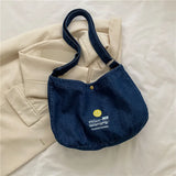 Denim Shoulder Bags for Women Solid Canvas Satchels Cotton Women Messenger Bags