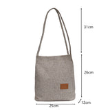 Casul Flax Patchwork Women Bag Ladies Messenger Bags Outdoor Shoulder Bag Purse