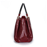 Crocodile Leather Shoulder Bag Large Capacity