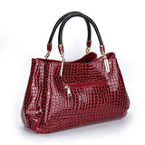 Crocodile Leather Shoulder Bag Large Capacity