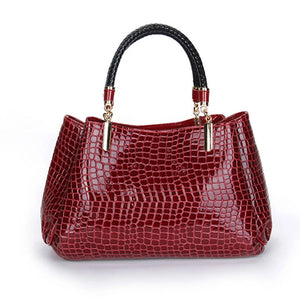 Crocodile Leather Shoulder Bag Large Capacity