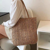 Straw Bucket Totes Women Shoulder Bags Beach Bag Ladies Hand Bags Female