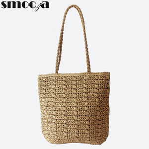 Straw Bucket Totes Women Shoulder Bags Beach Bag Ladies Hand Bags Female