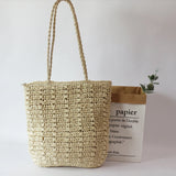 Straw Bucket Totes Women Shoulder Bags Beach Bag Ladies Hand Bags Female