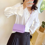 Candy Flap Bag Women Handbags Shoulder Crossbody Bag Female Plain PU Bag