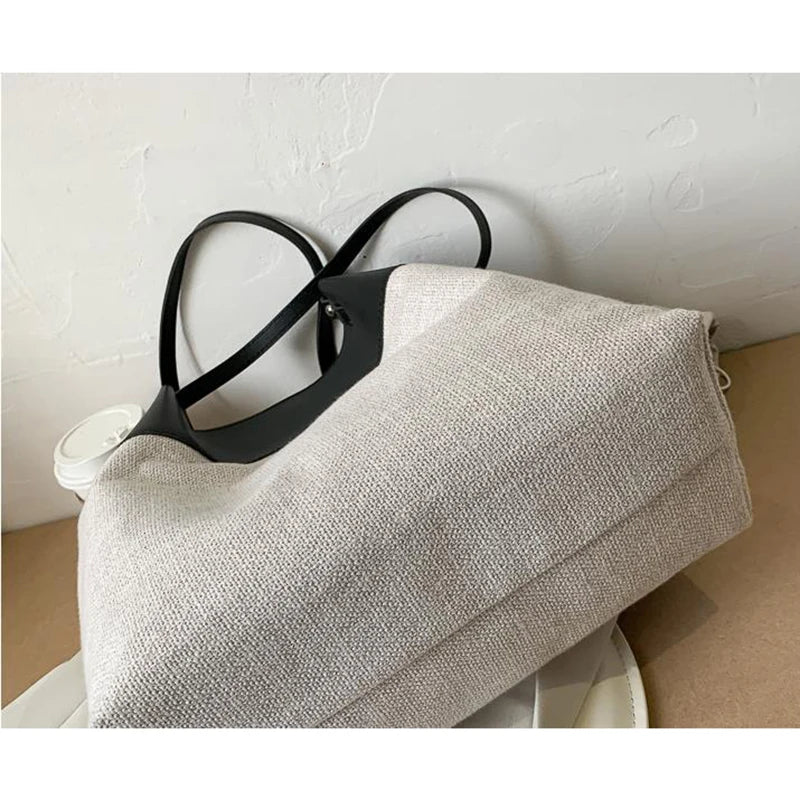 Canvas Handbags Women Large Capacity Casual Vintage Female Shoulder Bag