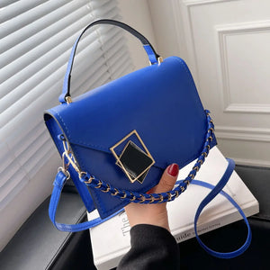 Women's Flap Crossbody Bag with Chains Shoulder Strap