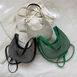 Women's Crossbody Bag Underarm Bag with Diamonds
