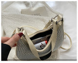 Women's Crossbody Bag Underarm Bag with Diamonds