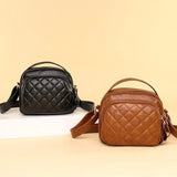 Women's Soft Leather Shoulder Bag Double-layer Large-capacity Crossbody Bag