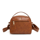 Women's Soft Leather Shoulder Bag Double-layer Large-capacity Crossbody Bag