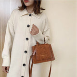 Autumn Winter Retro Bags Women Single Shoulder Messenger Mini Square Bags