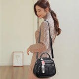 Women's Multifunctional Shoulder Bag PU Leather Top Handle Classic Bag