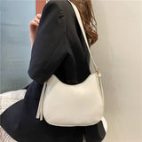 Half-Moon Small Shoulder Underarm Bag High-quality PU Leather Handbag Tote
