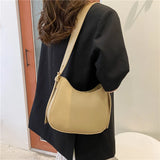 Half-Moon Small Shoulder Underarm Bag High-quality PU Leather Handbag Tote