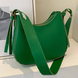 Half-Moon Small Shoulder Underarm Bag High-quality PU Leather Handbag Tote