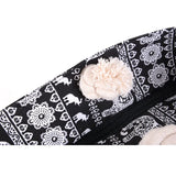 Animal Print Canvas Bags Women Elephant Print Shoulder Bags Big Capacity